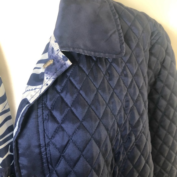 DENNIS BASSO blue silk quilted jacket - Picture 2 of 10